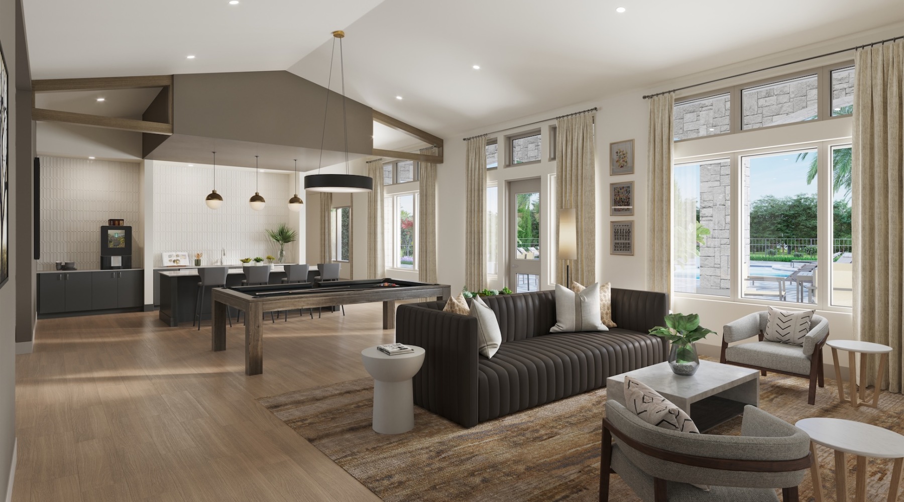 lounge in a bright room with ample seating